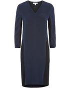 Nicole Farhi Silk V Neck Dress - Lyst