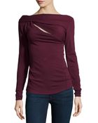 Donna Karan New York Draped Long-sleeve Top - Lyst