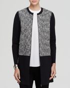 Elie Tahari Melody Mixed Media Coat - Lyst