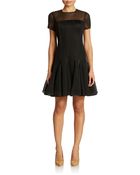 DKNY Mesh Fit And Flare Dress - Lyst
