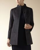 Jaeger Wool Funnel Neck Car Coat - Lyst