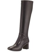 Prada Low-Heel Stretch Leather Knee Boot - Lyst