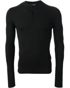 Dolce & Gabbana Ribbed Henley - Lyst