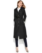 London Fog Petite Hooded Belted Maxi Trench Coat - Lyst