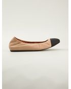 Lanvin Contrasting Toe Cap Ballerinas - Lyst