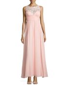 Aidan Mattox Lace Illusion Gown with Sweetheart Neckline - Lyst