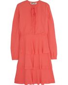 Valentino Tiered Crepe Dress - Lyst