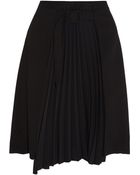 Maison Margiela Wool-Blend And Pleated Matte Satin Skirt - Lyst
