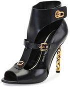 Tom Ford Leather Chain-Heel Cage Sandal - Lyst