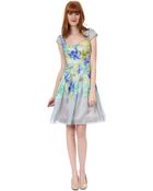 Kay Unger Floral Print Cocktail Dress - Lyst