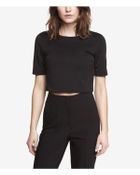 Express Cropped Zip Back Tee - Lyst