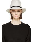 Rag And Bone Off_White Wool Fedora - Lyst