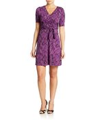 Donna Morgan Printed Wrap Dress - Lyst