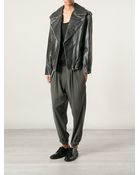 Etoile Isabel Marant Oversized Distressed Biker Jacket - Lyst