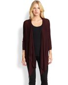 DKNY Silkcashmere Draped Cardigan - Lyst