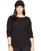 Lauren by Ralph Lauren Plus Size Cable-Knit Sweater - Lyst