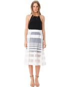 Tibi Striped Jacquard Full Skirt - Lyst