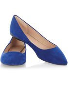 Oasis Studded Suede Pointed Flat Shoes - Lyst
