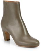 Maison Margiela Leather Curved Heel Ankle Boots - Lyst