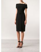 Oscar de la Renta Off Shoulder Fitted Dress - Lyst