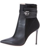 Gianvito Rossi Leather Stretch-Back Ankle Boot - Lyst