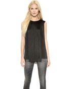 Rachel Zoe Asha Sleeveless Fringe Top - Black - Lyst