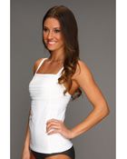 Calvin Klein Pleated Tankini Top - Lyst