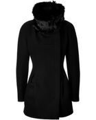 Just Cavalli Wool Coat With Fur Collar - Lyst
