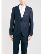 Topman Navy Jaquard Skinny Suit Jacket - Lyst