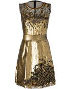 Alberta Ferretti Sequin And Lace Cocktail Dress - Lyst
