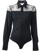Philipp Plein Lace Panel Blouse Body - Lyst