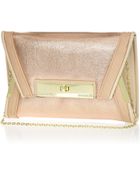 River Island Pink Metallic Envelope Clutch Bag - Lyst