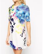 Asos Printed Scuba T-Shirt Dress - Lyst