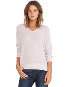 Vince Thermal Double V Sweater - Lyst