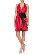 Halston Heritage Halter Dress With Wrap Front - Lyst
