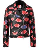 MSGM Printed Leather Biker Jacket - Lyst