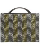 Fendi Black And Yellow Leather 'Demi Jour' Split Shoulder Bag - Lyst