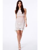 Missguided Bibietta Shift Mini Dress In Lace - Lyst