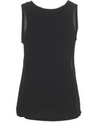 Stefanel Jersey Top W/Georgette Detail - Lyst