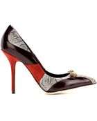Dolce & Gabbana Bellucci Embellished Leather Pumps With Snakeskin - Lyst