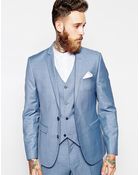 Asos Slim Fit Suit Jacket In Blue - Lyst