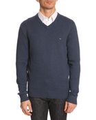 Tommy Hilfiger Pull Coton Cachemire Bleu L - Lyst