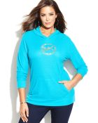 Michael Kors Michael Plus Waffle-Knit Hooded Logo Tee - Lyst