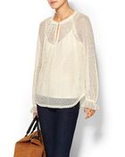 Ella Moss Dot Lace Top - Lyst