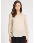 Alice + Olivia Jae Silk Blouson Blouse - Lyst