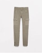 Zara Zipped Army Cargo Trousers - Lyst