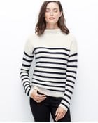 Ann Taylor Striped Mock Neck Sweater - Lyst