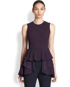 Alexander McQueen Sleeveless Ruffle-peplum Top - Lyst