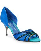 Ivanka Trump Nola Peep-Toe Sandals/Blue - Lyst