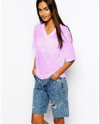 Asos T-Shirt In Mesh With V Neck - Lyst